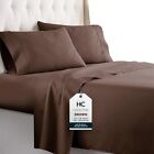 HC COLLECTION Queen Sheet Set, 4 pc Bed Sheets & Pillowcases Set - Machine Washa