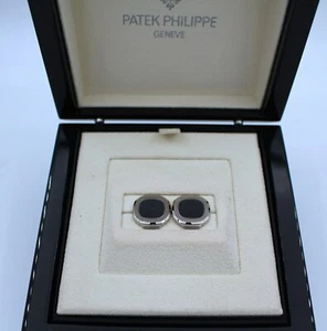 Patek Philippe Nautilus White Gold Blue Cufflinks 205.9057G-013 Selling As-Is - Picture 1 of 8