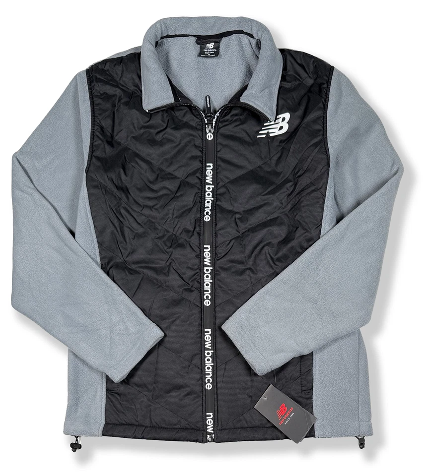 Chaqueta New Balance Poliéster/Vellón Cremallera - Nueva con Etiquetas Para Hombre Mediana Pizarra/Negro #45627-CL1 Foto 1 de 1