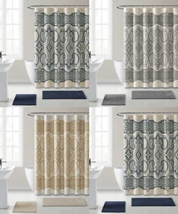 Cortina de ducha de tela premium elegante de cachemira francesa - surtidos de colores - Imagen 1 de 8
