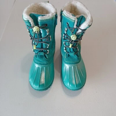 Lands End снег Flurry изолированный снег ботинки туфли - бирюзовый - молодежный размер 13 - Изображение 1 из 4