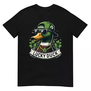 Lucky Duck St Patrick's Day Mallard Duck Hunter Boys Kids Men T-Shirt - Picture 1 of 17