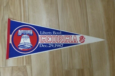 PENNANT COLLEGE  FOOTBALL GEORGIA BULLDOGS LIBERTY BOWL 1987  SUPER NICE - Image 1 of 3