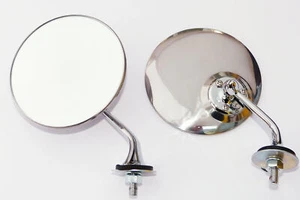 Par de espejos retrovisores de ala/puerta cromados para coche clásico estilo Lucas 406 con vidrio convexo - Imagen 1 de 1