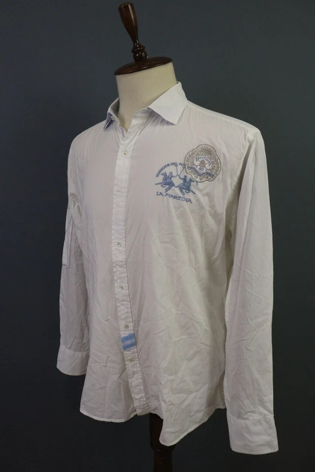 La Martina Buenos Aires Slim Fit White Long Sleeve Button Shirt Size XXL - Image 1 of 4