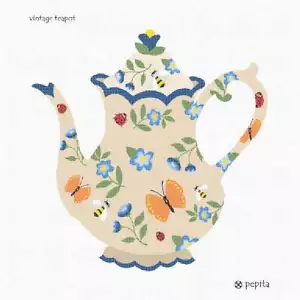 Vintage Teapot Needlepoint Kit or Canvas - Picture 1 of 2