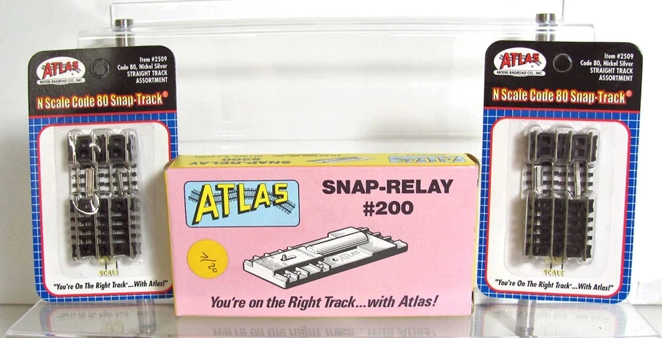 ATLAS N SCALE LOT OF THREE - 1 X #200 SNAP-ON RELAY AND 2 X 2509 SNAP TRACK ASST - Image 1 of 1