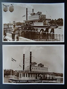 London FESTIVAL OF BRITAIN 2 x THE SHOWBOAT Battersea 1951 RP Postcard - Foto 1 di 5