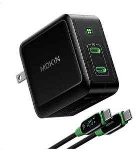 100W Fast Charger, MOKiN GaN II Dual Port MacBook Pro Charger - Picture 1 of 7