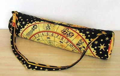 Indian Yellow Zodiace Yoga Mat Carrier Bag Mandala Large Shoulder Strap - Image 1 of 4