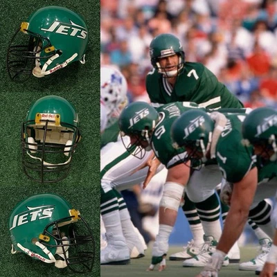 1990-92 NEW YORK JETS RIDDELL VSR-3 CASCO USADO JUEGO - XL Foto 1 de 4