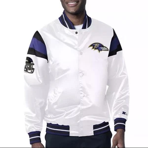 NEW STARTER BALTIMORE RAVENS SATIN VARSITY JACKET XXL NWT Lightweight - Picture 1 of 10