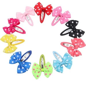 12 Pezzi Fermaglio per Capelli Fiocco a Punti Ragazze Forcine Accessori Bambini - Foto 1 di 12
