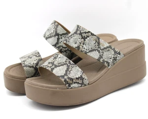 Crocs LiteRide Brooklyn Mid Wedge Platform Sandal Snake Women's Size 6 - Picture 1 of 9