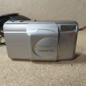 Olympus Superzoom 76G 35mm Film Point and Shoot Camera Silver - Tested & Working - Picture 1 of 8