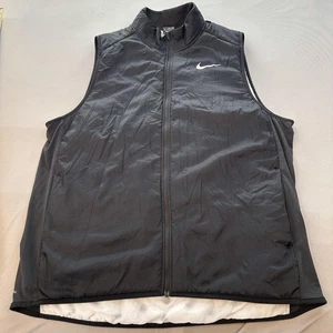 Nike Aerolayer Running Vest Mens 2XL Black Insulated Lightweight Zip Pockets - Picture 1 of 15