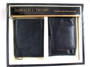 Donald J Trump Signature Collection dreifach faltbare Leder Geldbörse mit Maniküre Set / Neu aus altem Lagerbestand - Bild 1 von 8