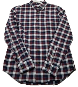 Old Navy Button Up Shirt Men’s Small Plaid Pocket Long Sleeves Slim Stretch Work - Picture 1 of 9
