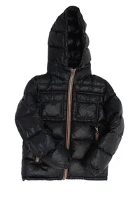 Moncler Girls Zip Up Long Sleeve Hooded Puffer Coat Jacket Black Size 8Y - Picture 1 of 19