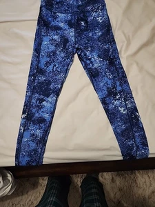 Under Armour Damen Kompressions Leggings volle Länge Tasche Gr. M dunkelblau Geo - Bild 1 von 3