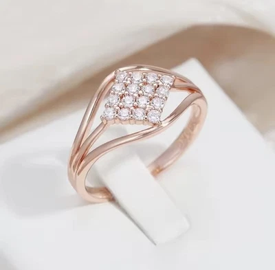 Ring mit 585er Rosegold Walzgold vergoldet Geschenkbox Gr. 63 ( 20 mm ) - Bild 1 von 4