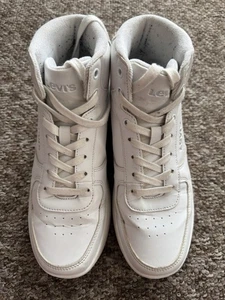 Levis Girls'/Lady Hi Top White Sneakers UK Size 4 (EU37) Great Condition - Picture 1 of 12