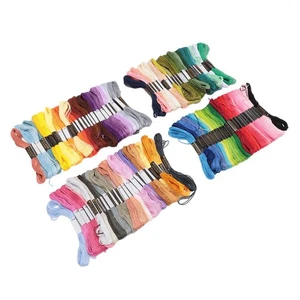 100 Skeins Embroidery Thread 6 Strands Bright Rich Colors Embroidery Floss For - Picture 1 of 12