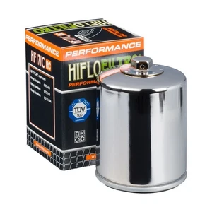 Hiflo RC Racing Oil Filter Chrome HF171CRC Harley Davidson/Buell NEW - Picture 1 of 3
