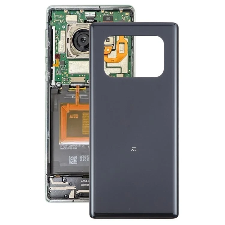 For Sharp Aquos R6 Rear Glass Battery Back Cover Replacement Back Door (Black) - Image 1 of 1