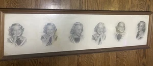 Triptych Child Sailor Portrait c. 1950s, Framed, Six Poses 39x11” Vallejo CA - Picture 1 of 13