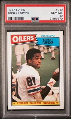 1987 TOPPS #310 ERNEST GIVINS PSA 10 GEM MINT RC ROOKIE OILERS CARDINALS - Image 1 of 2