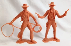Vintage Louis Marx & Co Kunststoff Spielzeug Cowboy Figur Lot Lassou Revolver 6" - Bild 1 von 8