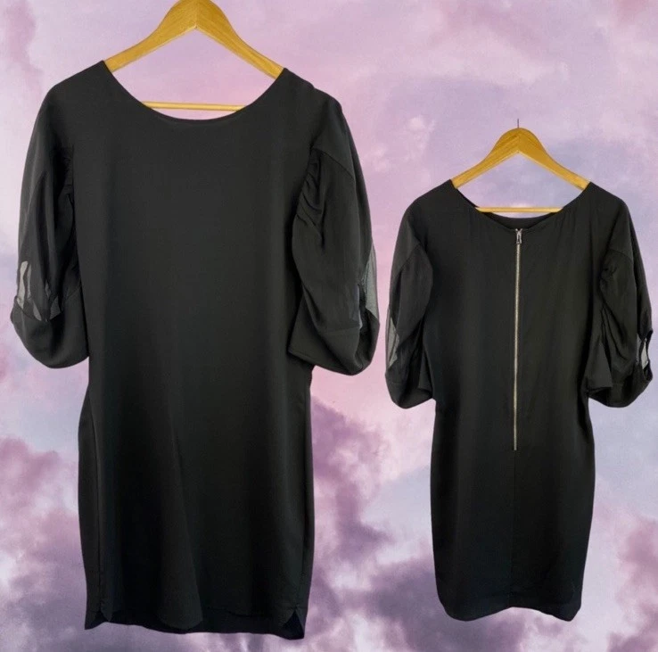 Vestido ADAM by Adam Lippes Talla 4 Negro LBD Manga Globo Cóctel Elegante Foto 1 de 4