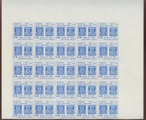 Channel Island 1971 POST STRIKE Europa Mail Delivery 3/6 BLUE PROOF block 25 - Picture 1 of 1