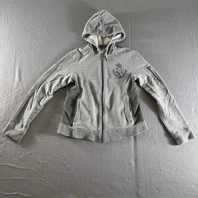 Suéter Ralph Lauren Jóvenes Niñas Medio Activo Gris Cremallera Completa Con Capucha Exterior Foto 1 de 4