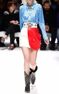 $1305 Authentic Rare FAUSTO PUGLISI Women's Bi-Color Silk Draped Skirt SOLD OUT - Picture 1 of 6