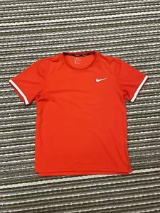 Nike Court T-Shirt Mens Size L Dri Fit Slam Orange Crew Neck Athletic Outdoor - Picture 1 of 15
