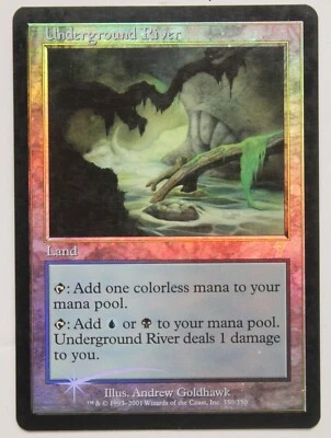 Underground River - 7th EDITION - Moderate Play ( Fogging ) Light Scratches MTG - Image 1 of 4