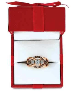 Le Vian Chocolatier Diamond Ring 14k Rose Gold Sz 7 Cocktail NWT - Picture 1 of 4