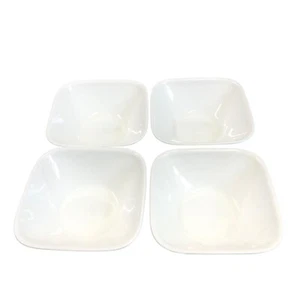 Set of 4 Corelle Corning Cherish White 6.5 inch Square Soup Cereal Bowls - Picture 1 of 6