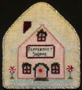 Peppermint Shoppe - North Pole Village Collection - Cross Stitch Chart & Charm - Picture 1 of 3