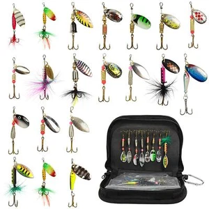 20 Pièces Cuillers de Pêche à la Truite Perche Brochet Leurres 3-14g - Photo 1/9