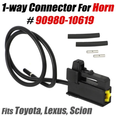 1-way Horn Connector Plug Wiring Harness Wire For Toyota Lexus Scion 90980-10619 - Image 1 of 4