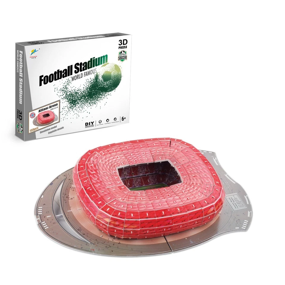 3D Allianz Arena Bayern Munich Football Stadium Puzzle - 110 Pieces Gift Model - Image 1 of 1