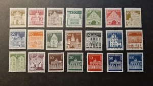 GERMANY 1966-69 XF MNH COMPLETE SET BUILDINGS ARCHITECTURE BRANDENBURG GATE incl - Picture 1 of 4