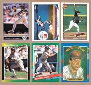 Roberto Alomar 6 card 1991 & 1993 Topps, 1989 & 1991 Donruss & 1992 Leaf - Picture 1 of 2