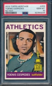 2013 Topps Heritage Yoenis Cespedes NO HAT #459 PSA 10 Graded Baseball Rookie - Picture 1 of 2