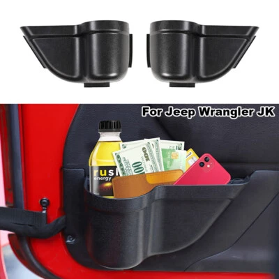 2pcs Front Side Door Storage Pocket Box for Jeep Wrangler JK JKU 2011-2017 Black Foto 1 de 4