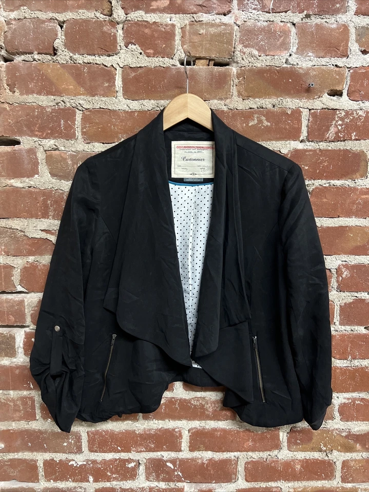 Chaqueta cárdigan negra para mujer Cartonnier by Anthropologie talla mediana Foto 1 de 3