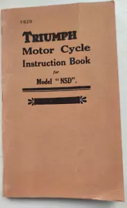 Triumph Nsd 5.49 Istruzioni Libro 1929 By Vintage & Veterano Motorbooks - Foto 1 di 6